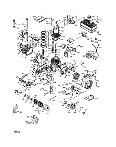 Cylinder/crankshaft/blower housing