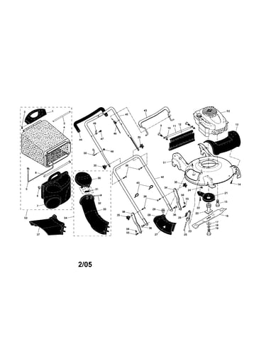 Engine/housing/handle/bag