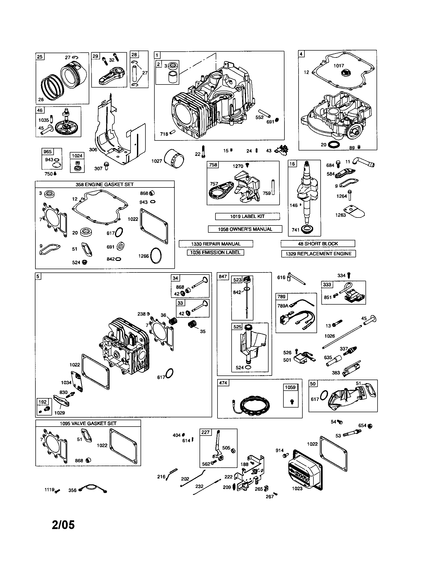 Cylinder/cylinder-head/crankshaft