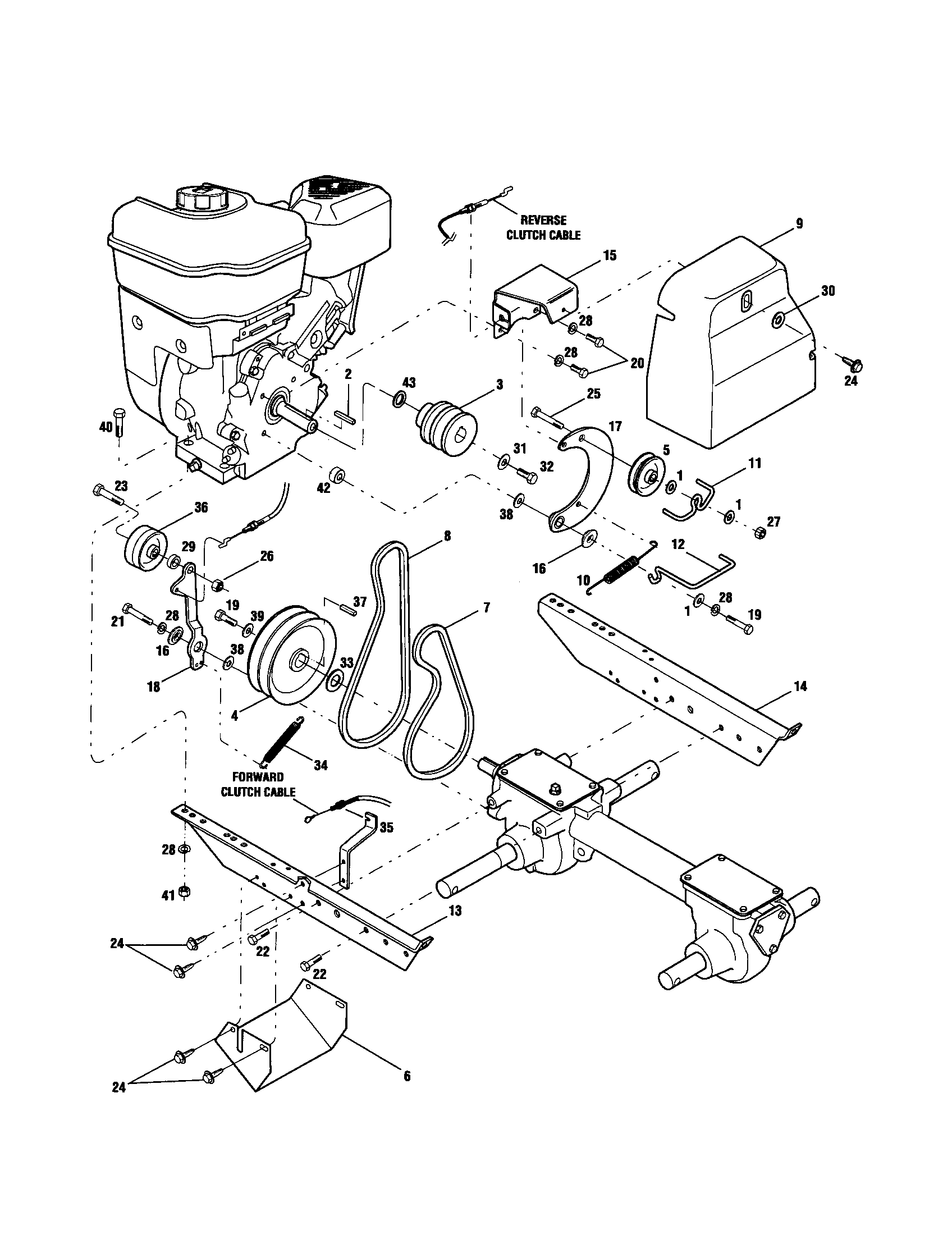 BELT COVER/BELTS/ENGINE BRACKET