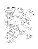 Belt cover/belts/engine bracket