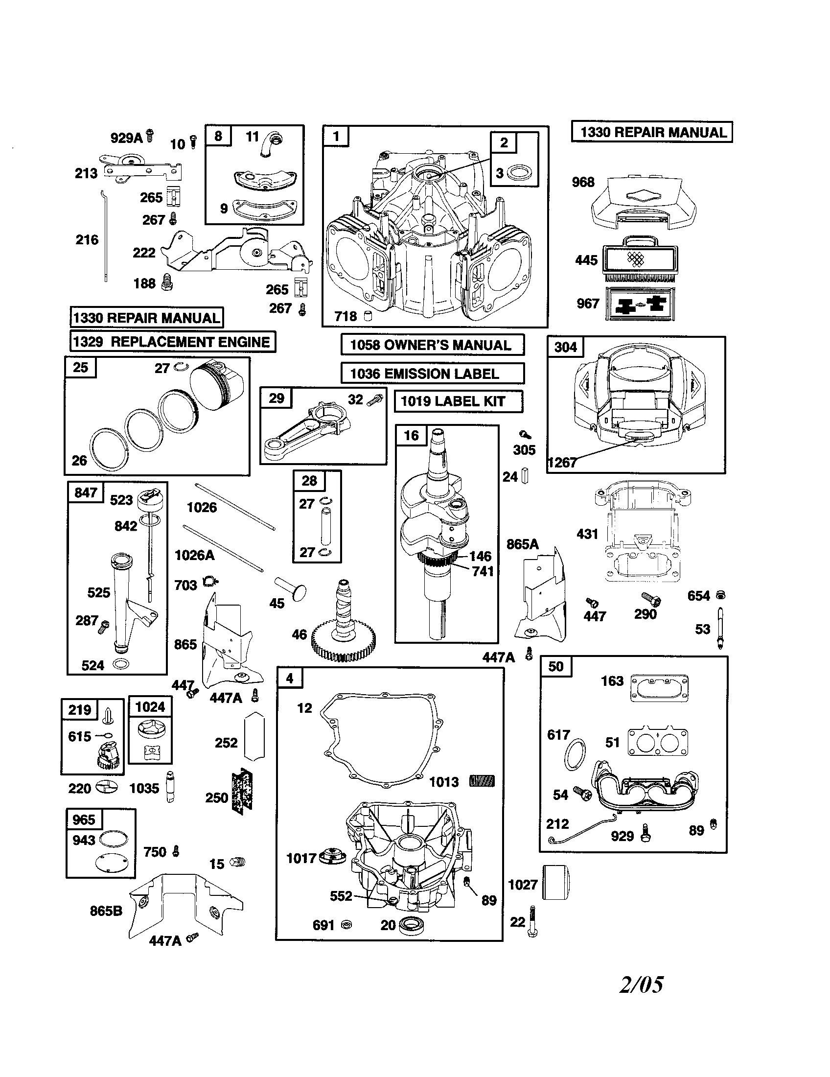 Cyliner/crankshaft/engine-sump