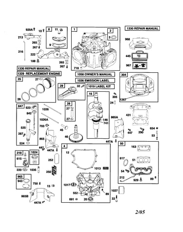Cyliner/crankshaft/engine-sump