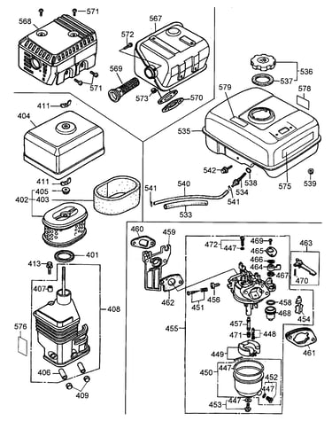 Carburetor/tank