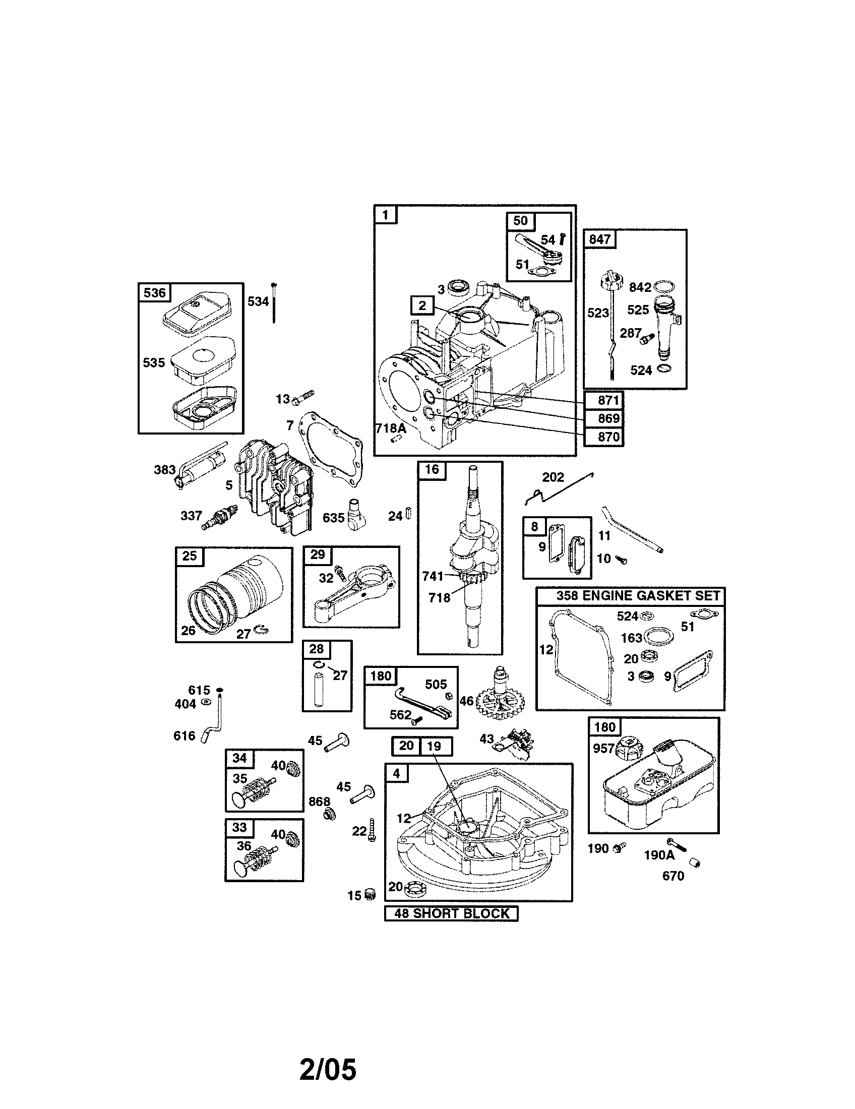 Cylinder/sump-engine/crankshaft