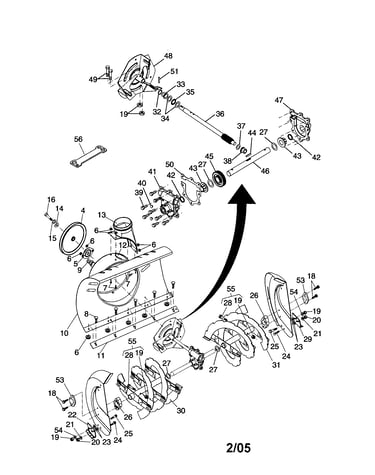 Auger housing/impeller assembly