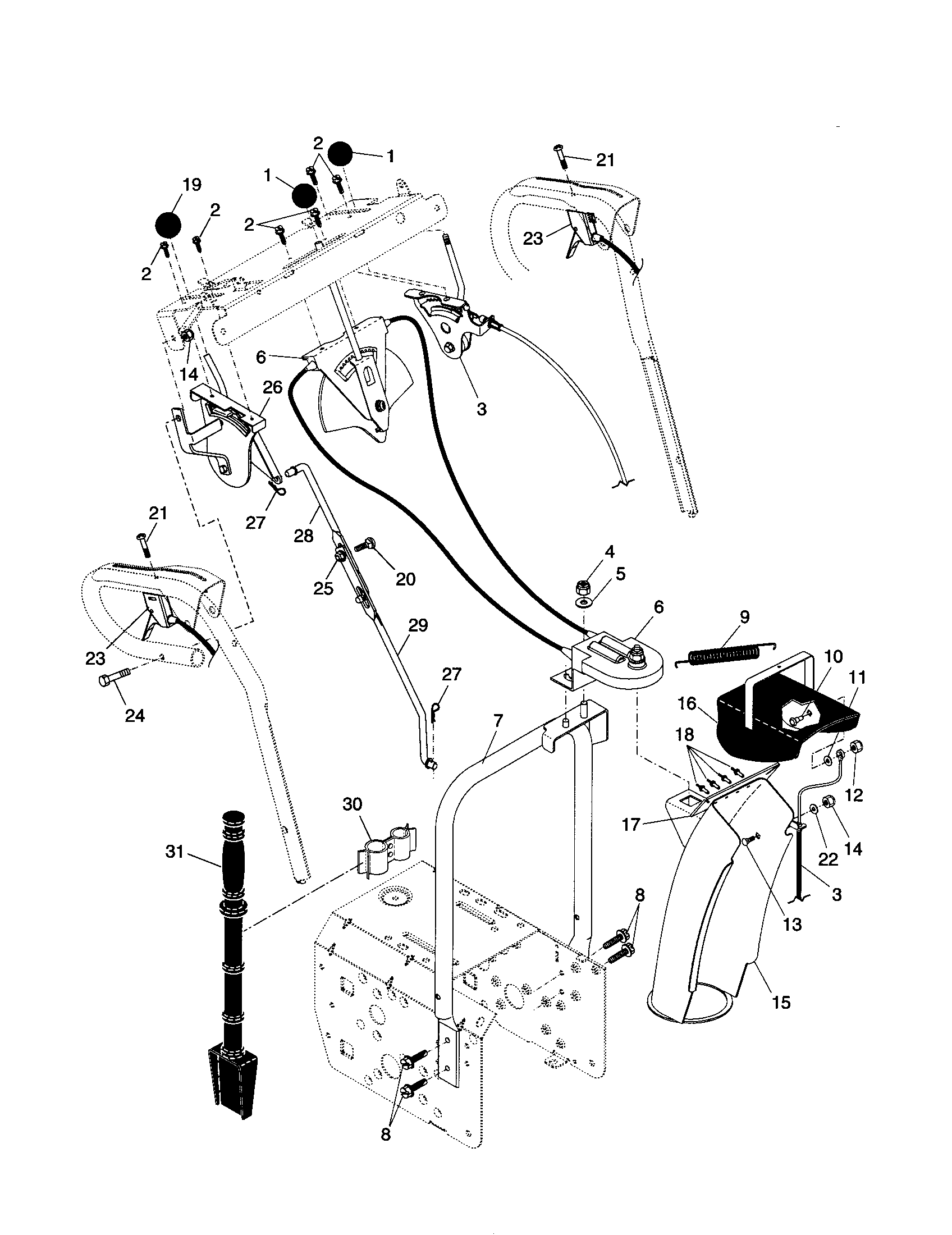 Control panel/discharge chute