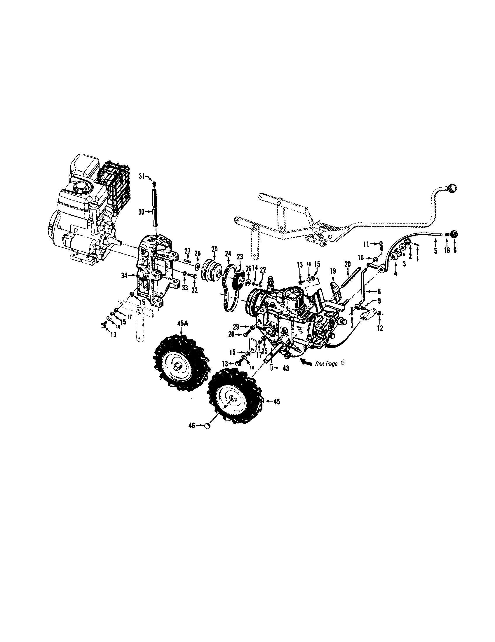 SPEED LEVER/BELT DRIVE/ENGINES/WHEELS