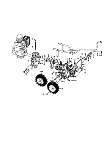 Speed lever/belt drive/engines/wheels