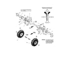 Troybilt 21A-675B766 tine/wheels/tires diagram
