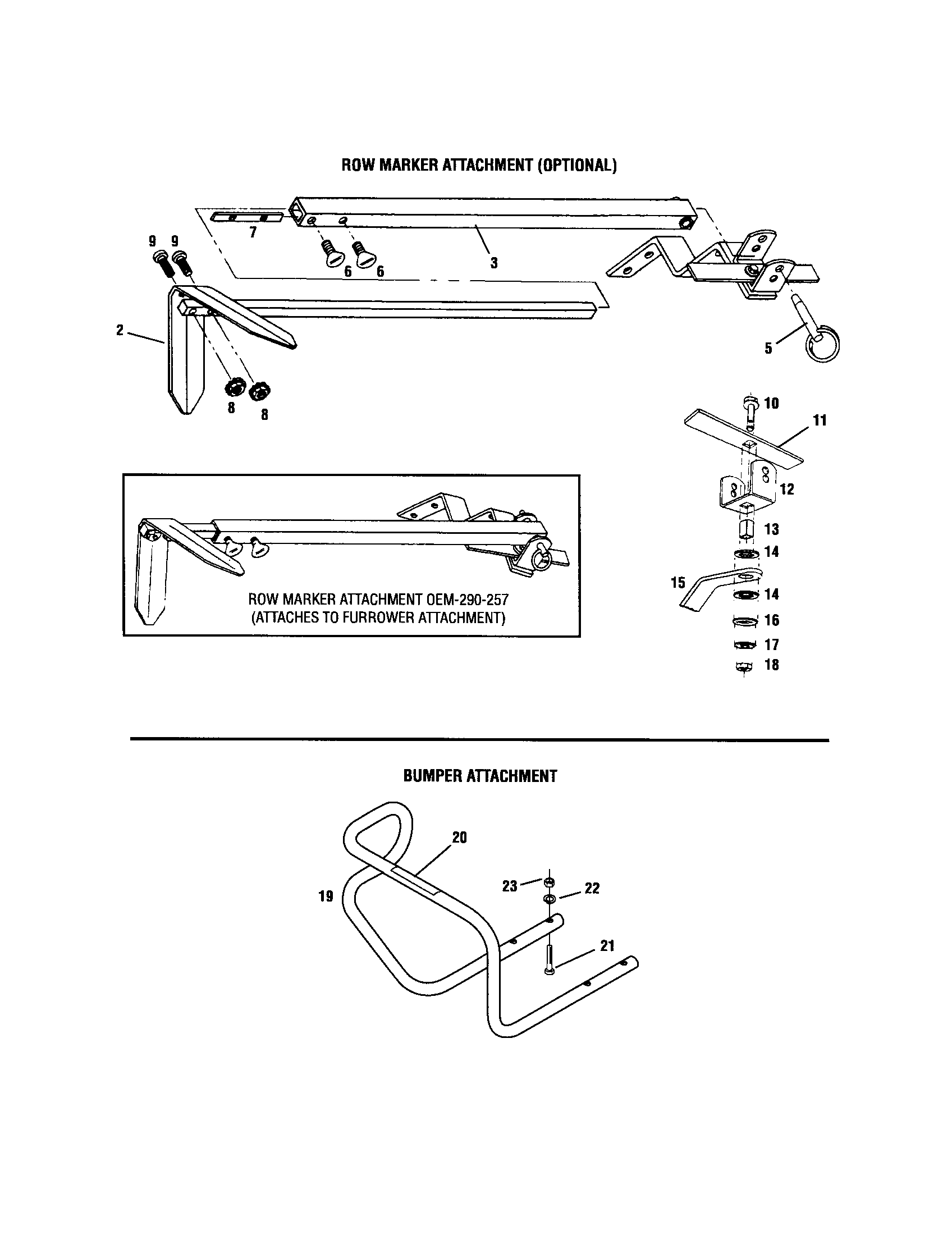 Row marker attachment (optional)