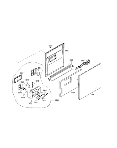 Dispenser/inner door/outer door