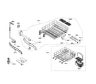 Bosch SHU43C06UC/17 racks and spray arm assemblies diagram