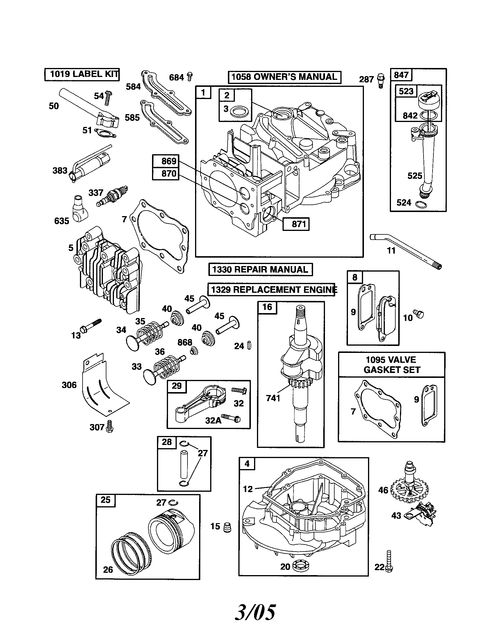 Cylinder/crankshaft/sump-engine