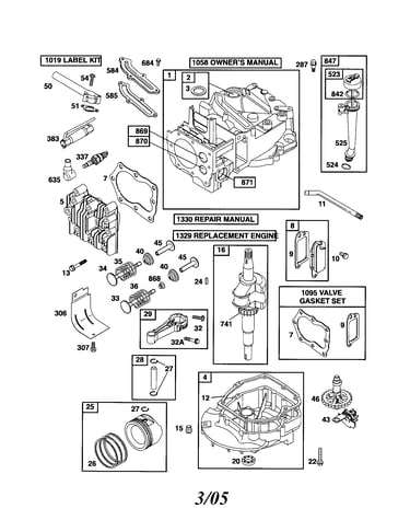 Cylinder/crankshaft/sump-engine