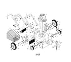 Craftsman 917388841 engine/handle/housing/wheels/bag diagram