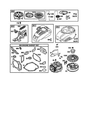 Short block/blower-housing