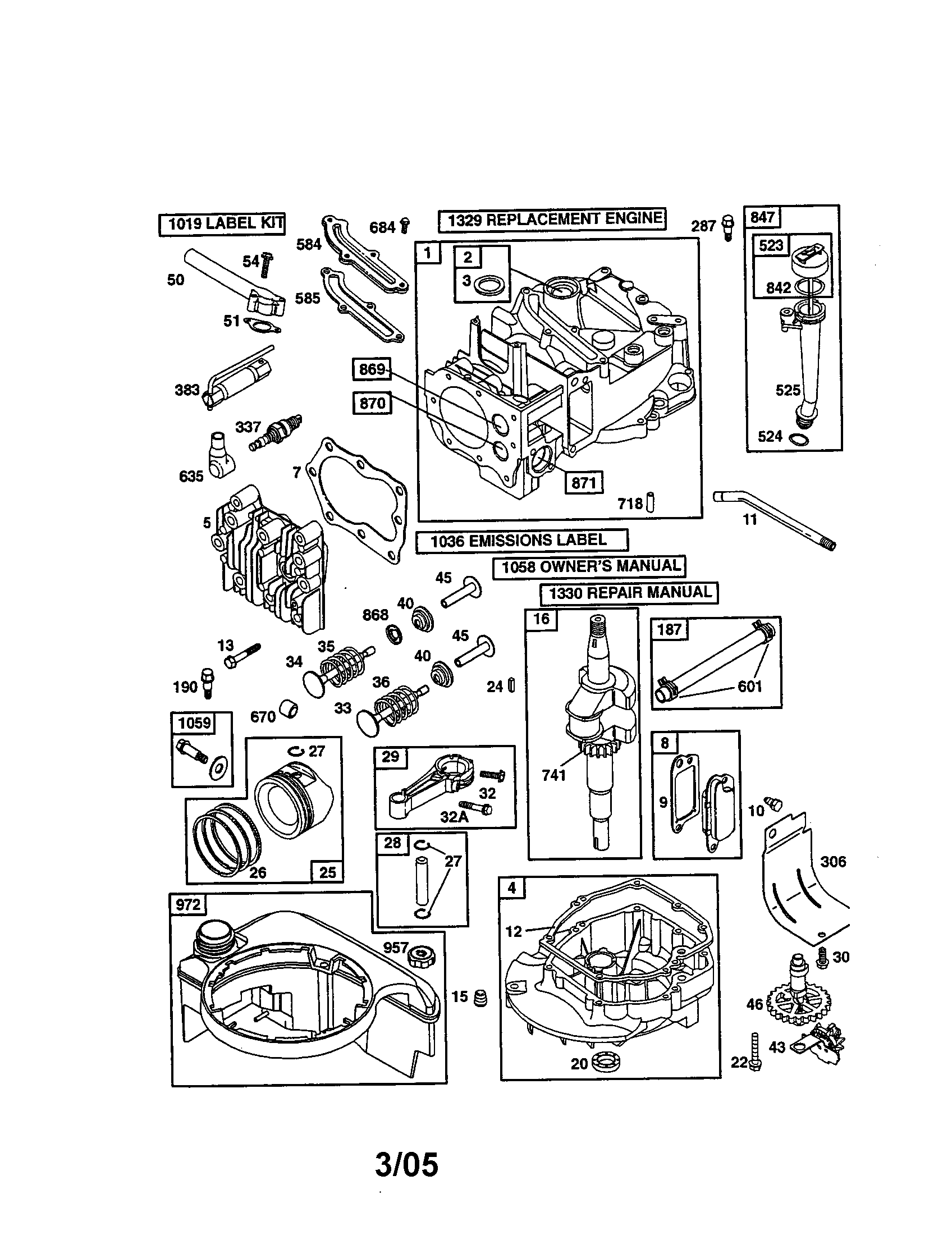 Cylinder/crankshaft/engine sump