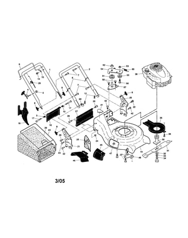 Engine/housing/handle/bag