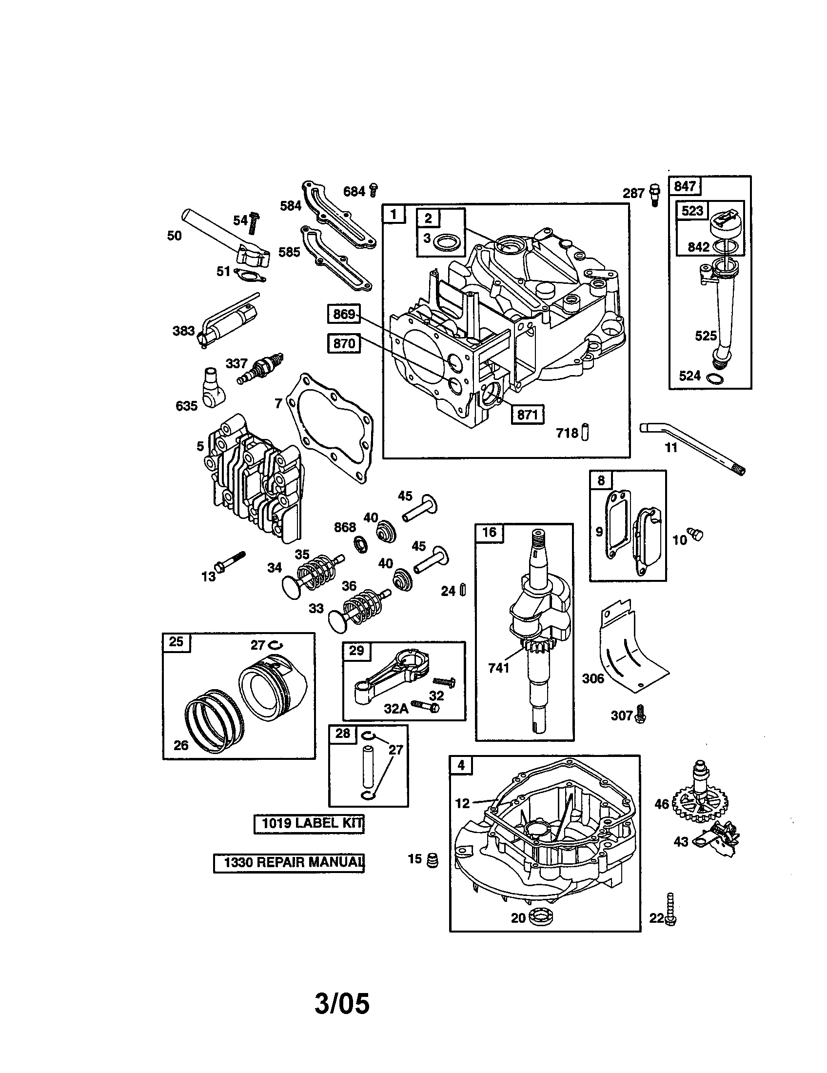 Cylinder/crankshaft/engine-sump