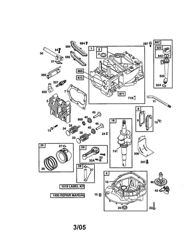 Cylinder/crankshaft/engine-sump