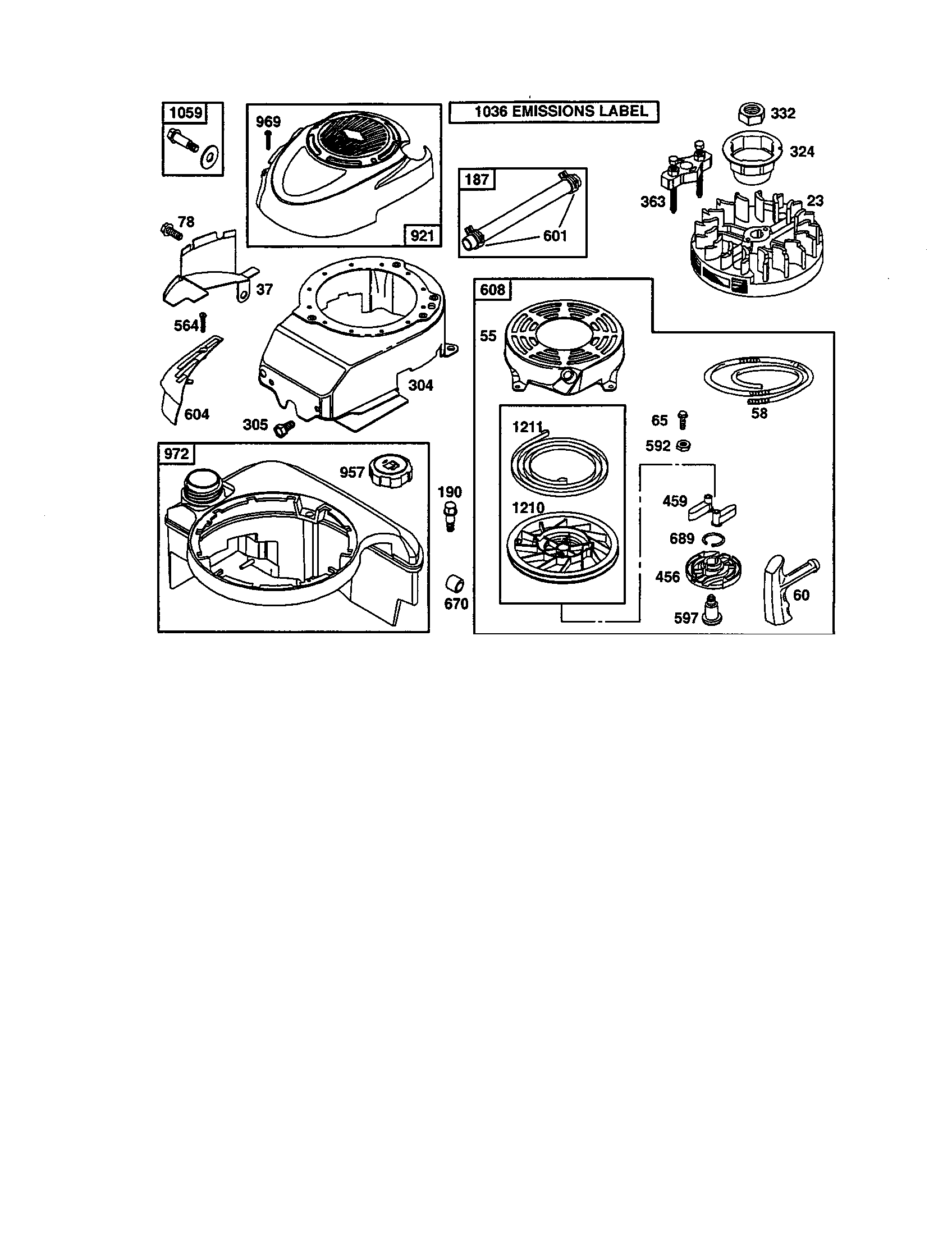 Blower-housing/rewind starter