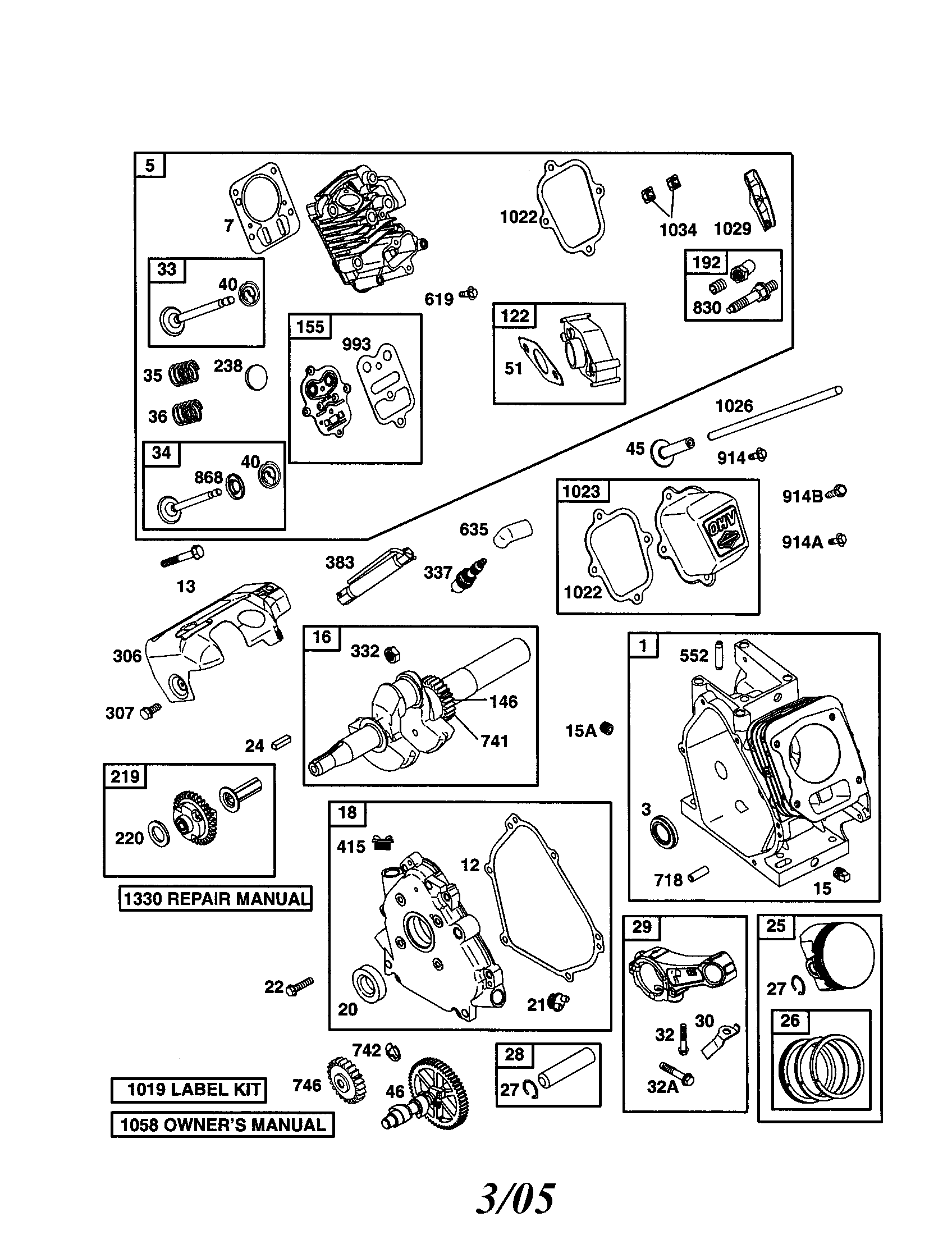 Cyliner/clyinder head/crankshaft