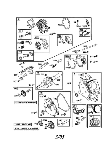Cyliner/clyinder head/crankshaft