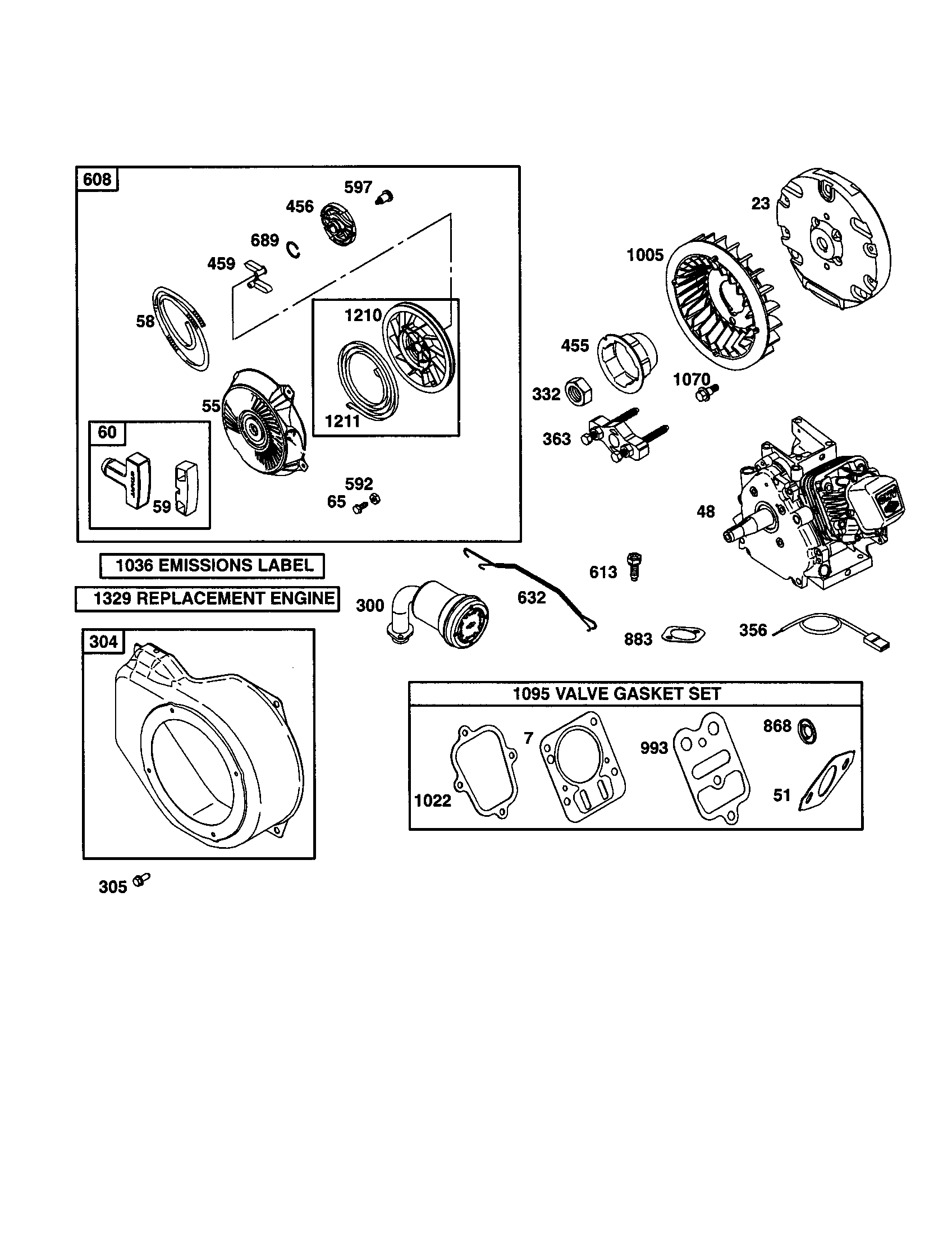 SHORT BLOCK/REWIND STARTER