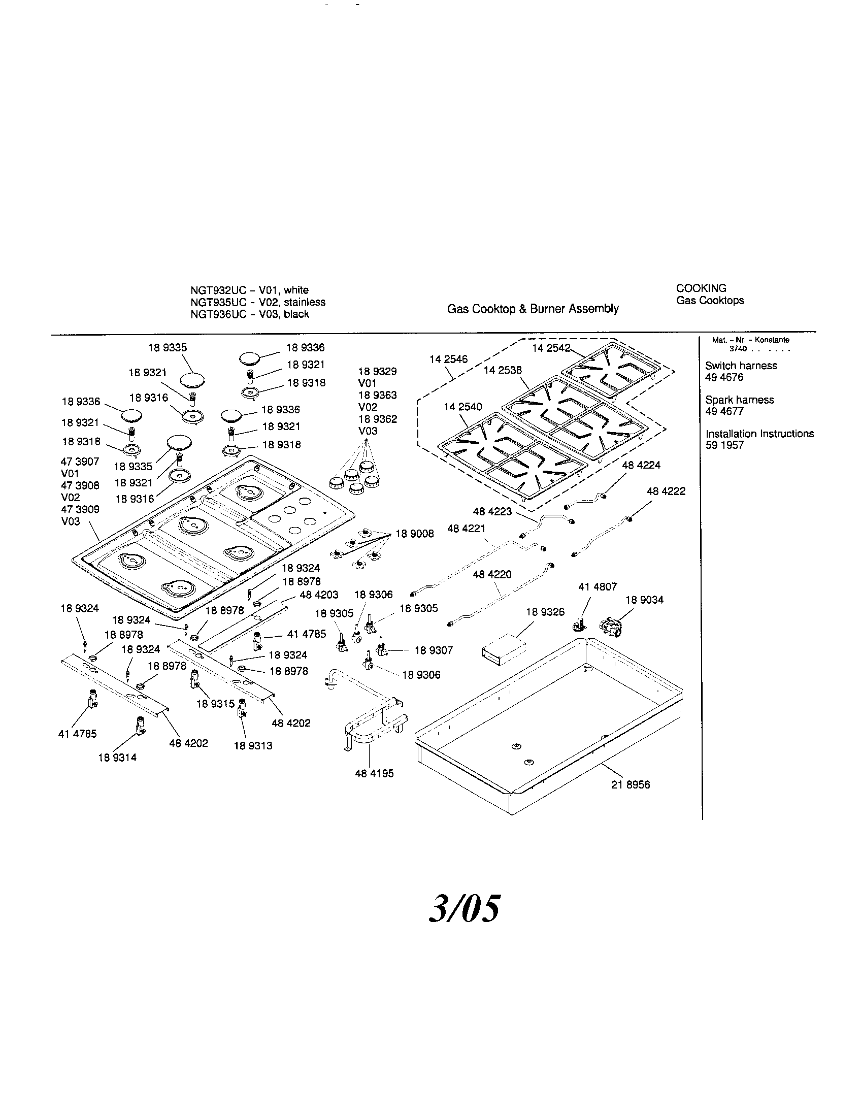 Gas cooktop