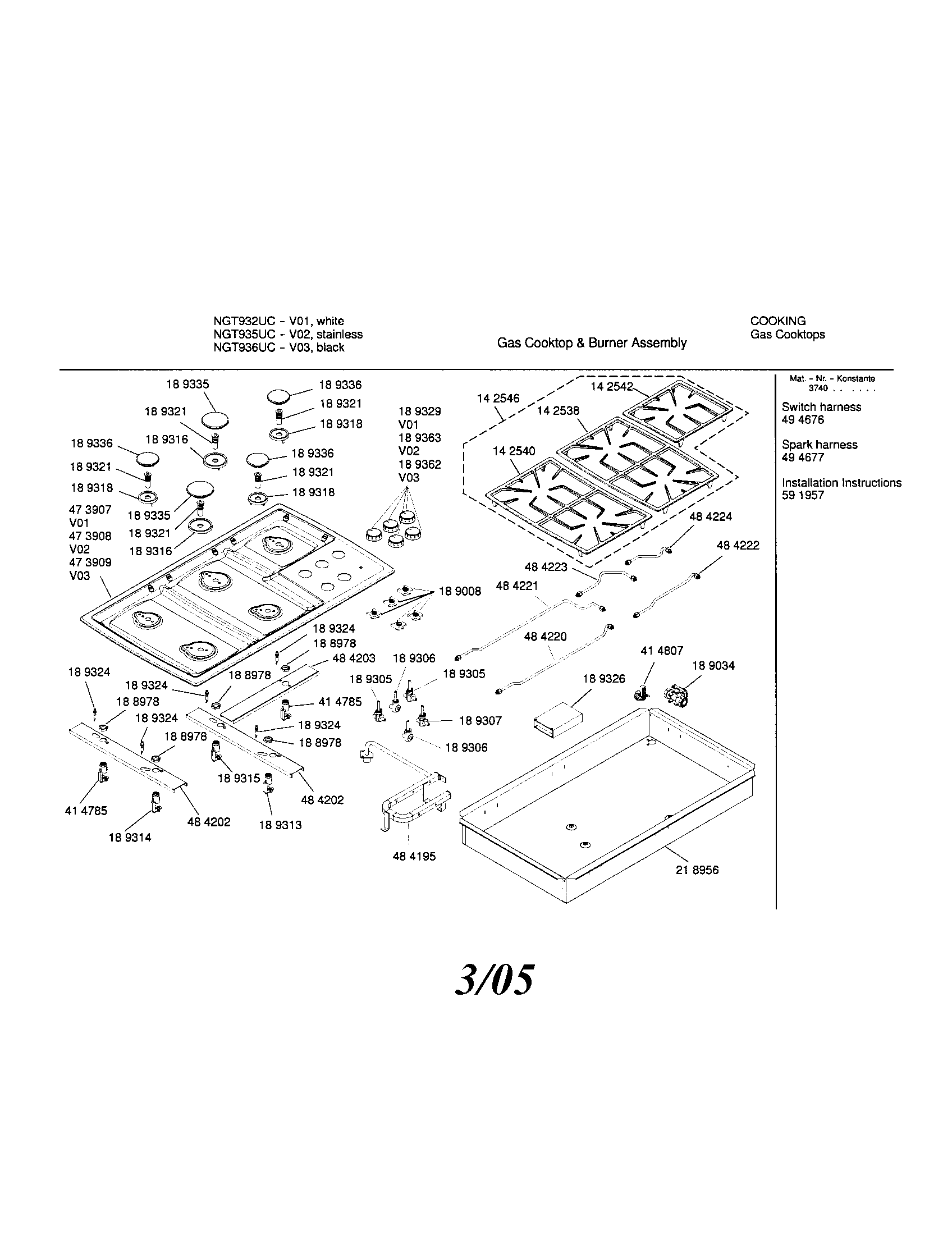 Gas cooktop