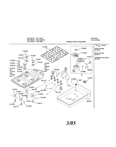 Gas cooktop
