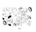 Craftsman 917387691 engine/housing/handle/wheels diagram