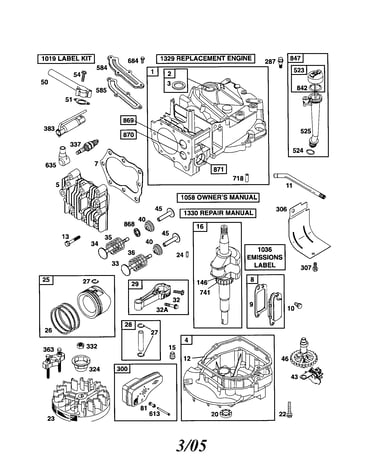 Cylinder/crankshaft/engine-sump