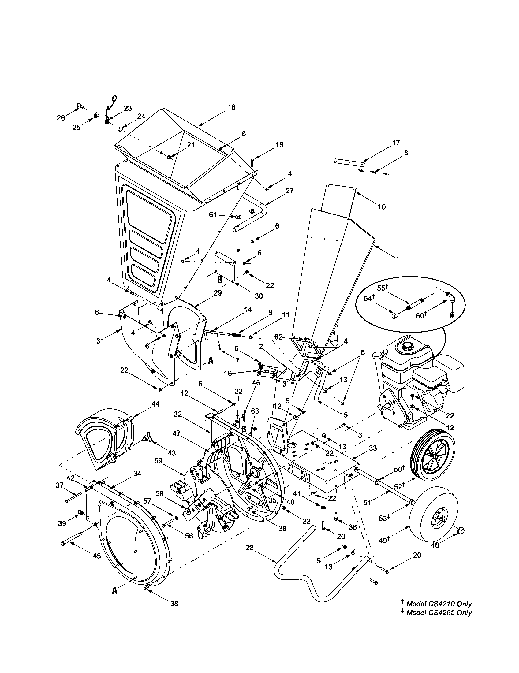 Frame/chipper chute
