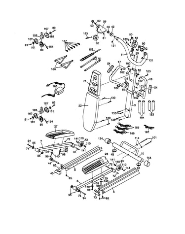 Backrest/console/upright/pedals