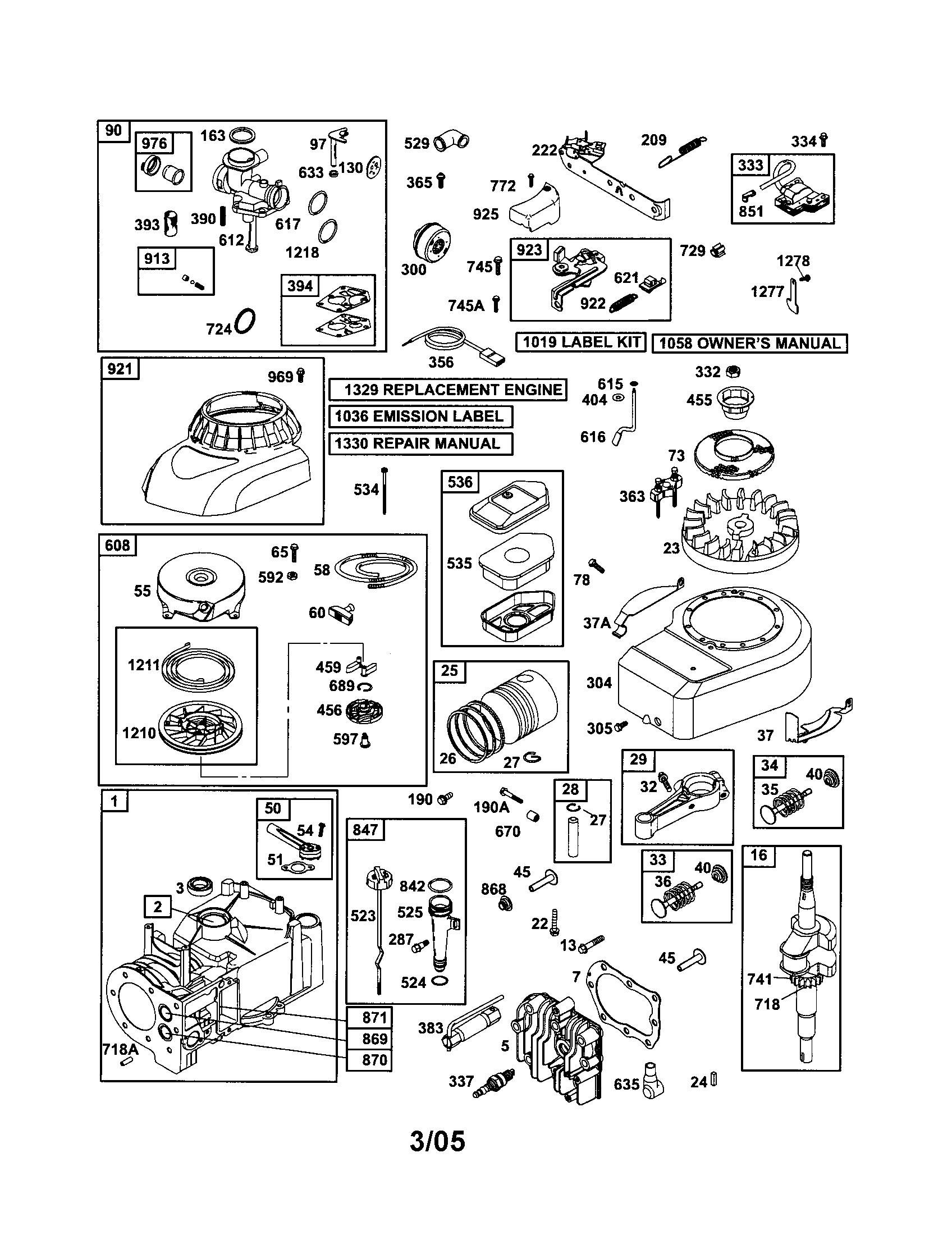 Cylinder/crankshaft/blower housing