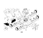 Craftsman 917386190 engine/housing/handle/wheels diagram