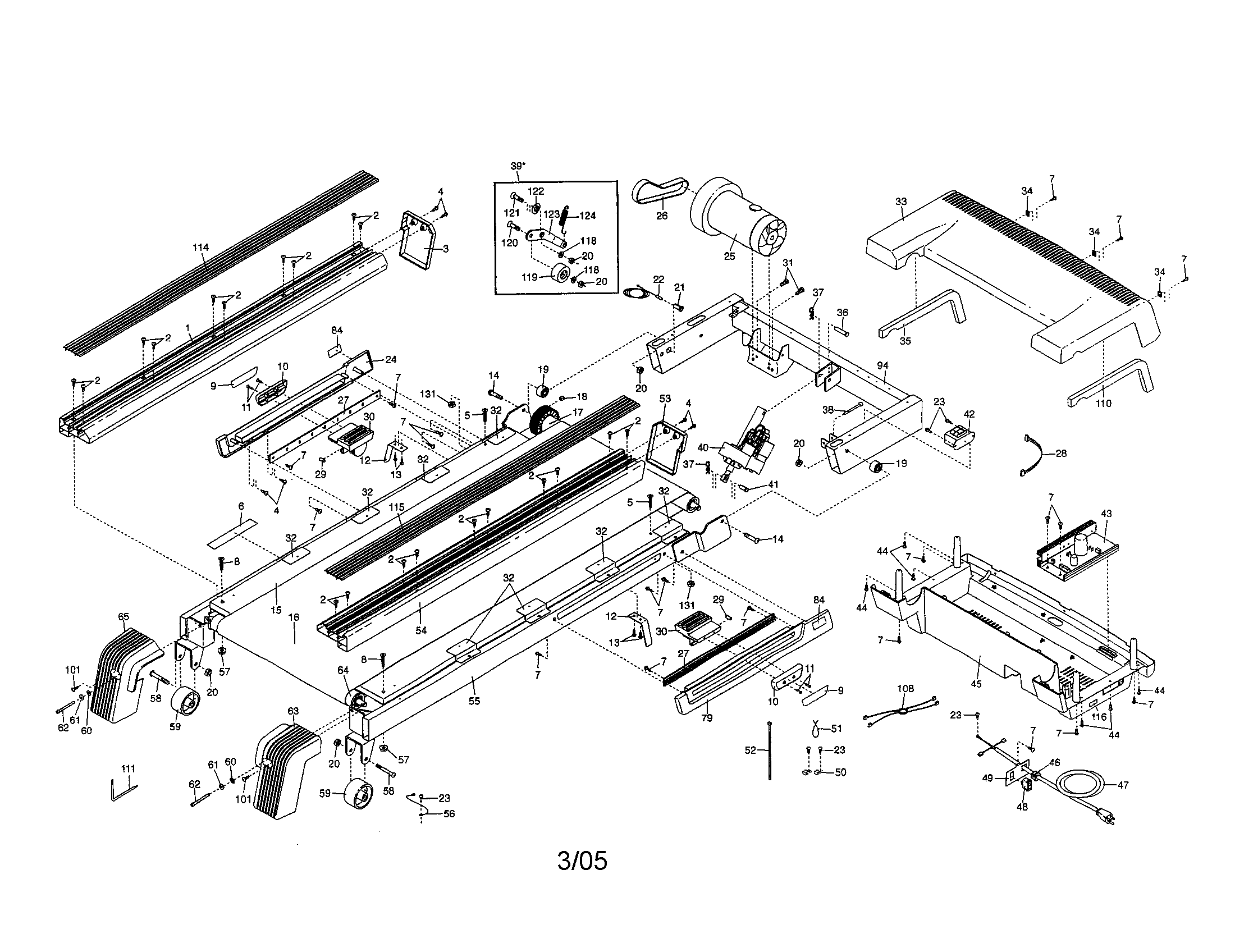 WALKING BELT/MOTOR/BELLY PAN