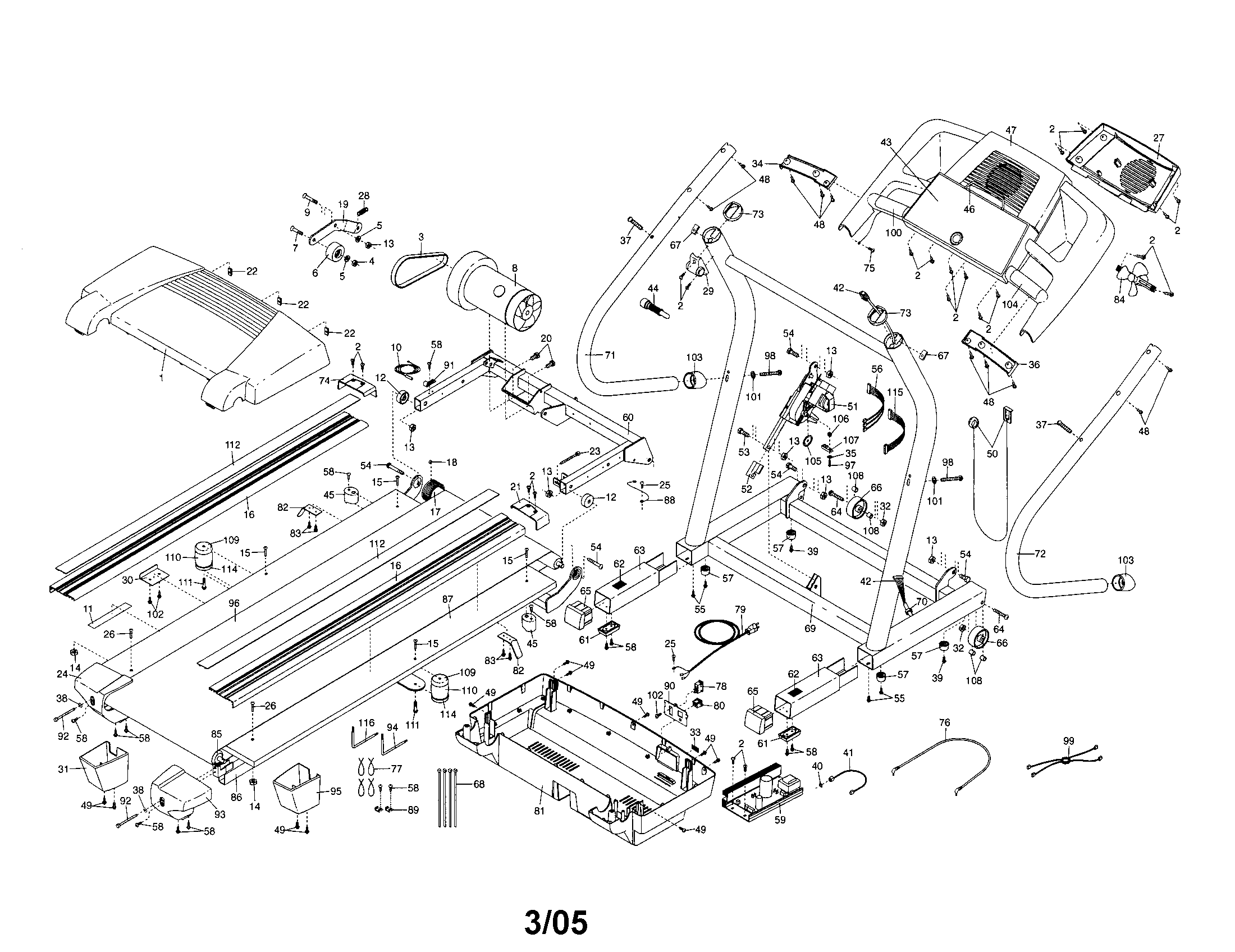 Treadmill assembly