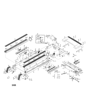 Walking belt/motor/belly pan