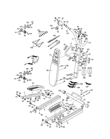 Pedals/backrest/console