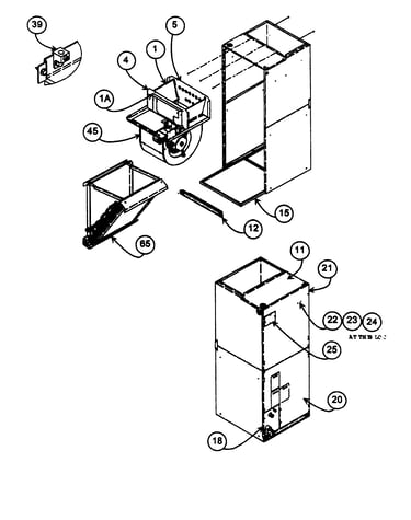 Motor blower/coil/shield