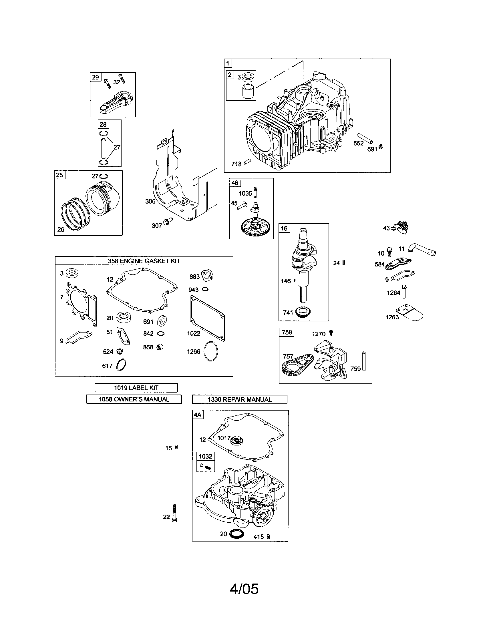 Cylinder/crankshaft/engine-sump