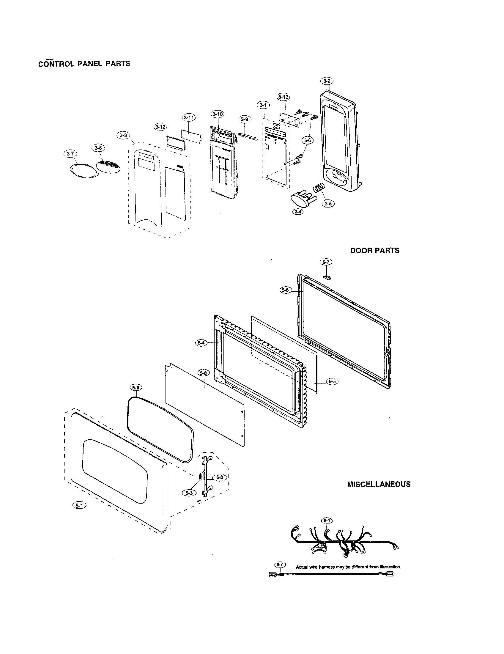 Control panel/door/miscellaneous