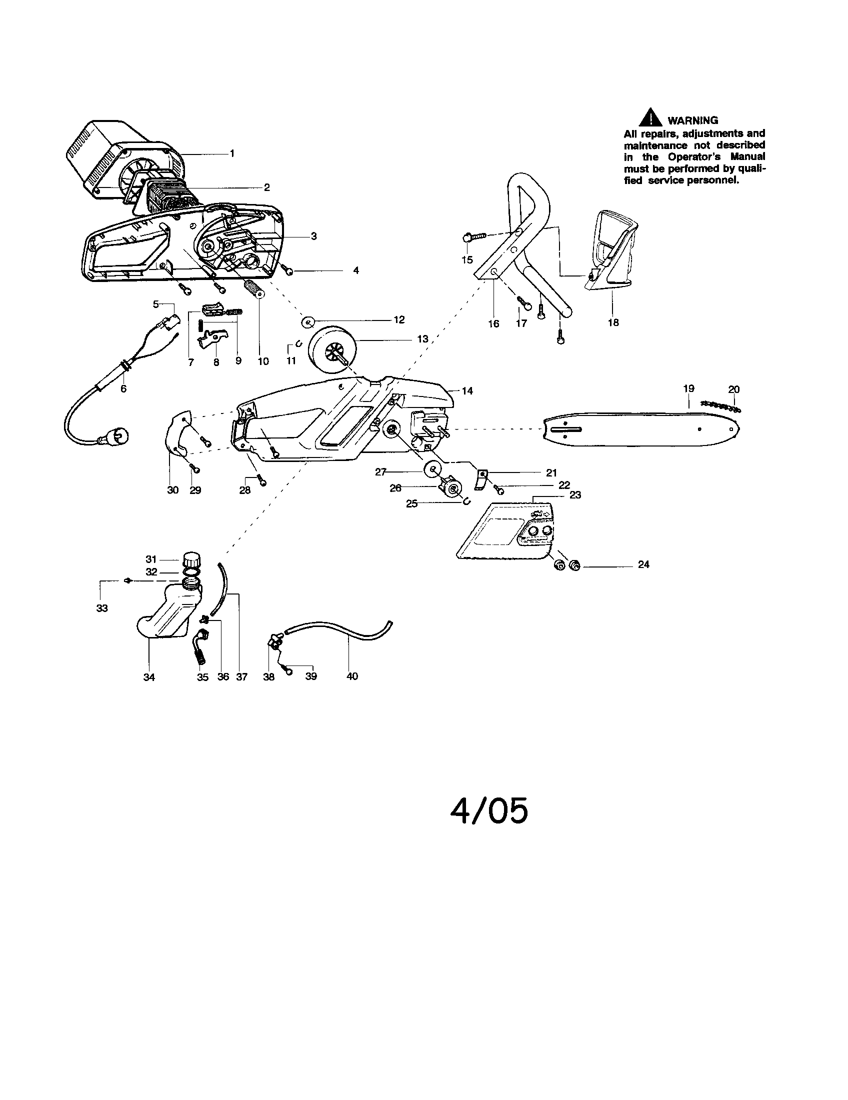 Chain saw assembly