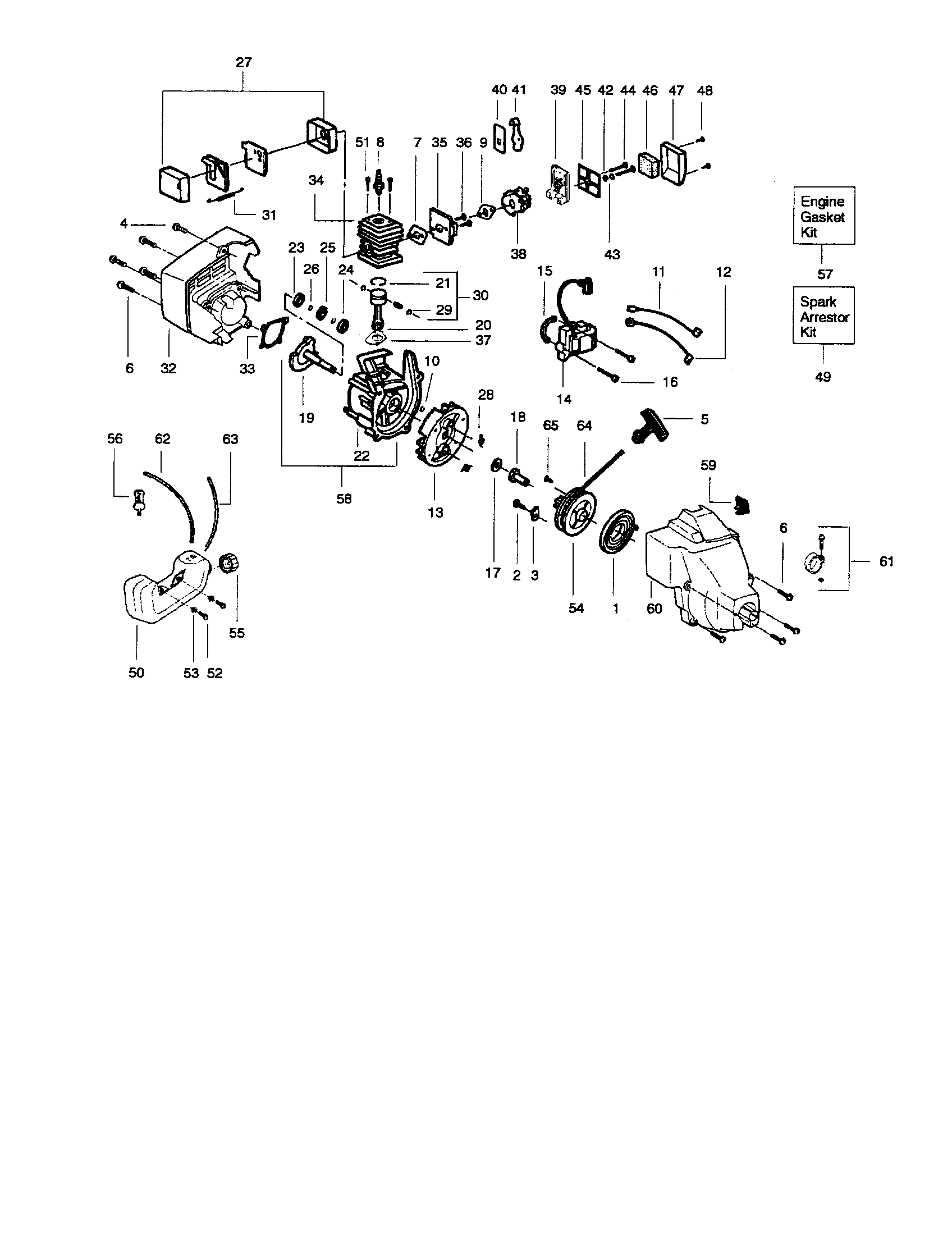 Cylinder/crankcase/crankshaft