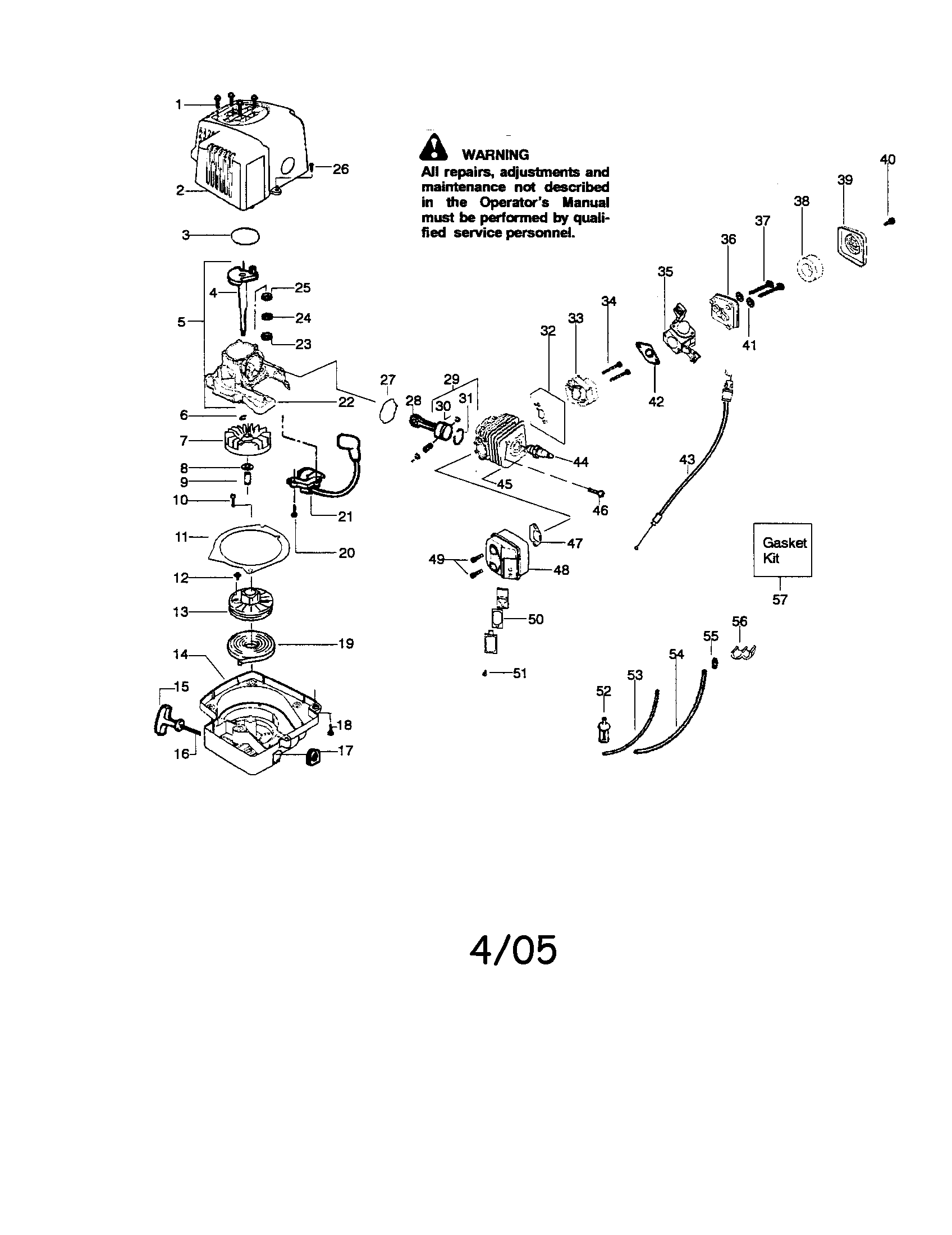 Cylinder/crankcase/crankshaft
