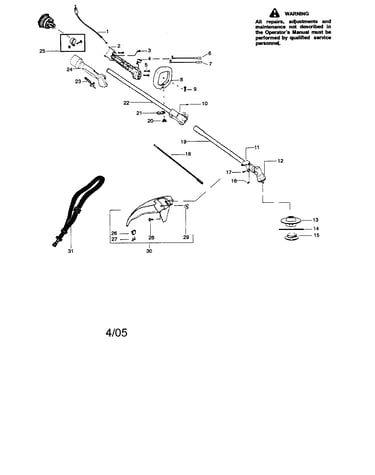 Driveshaft/shield/handle