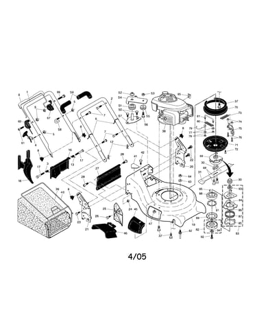 Engine/housing/handle/bag